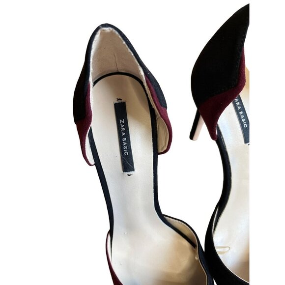 Zara Basic Women's Color Block Pointed Toe D'Orsay Pumps Heels Size 7.5 - Picture 7 of 10